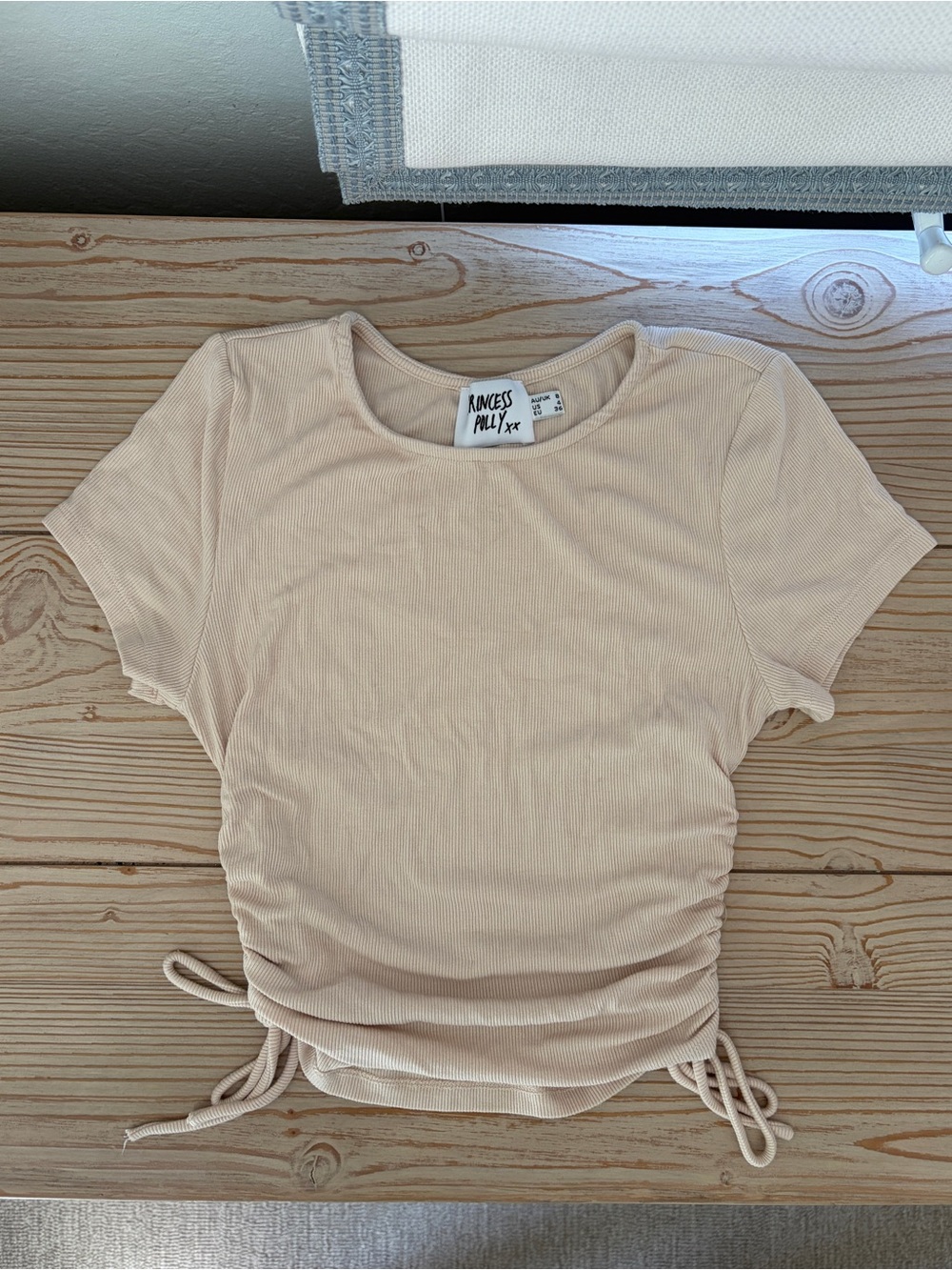Princess Polly Beige Ribbed Top